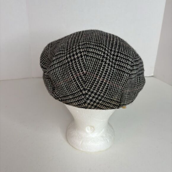 Vintage Newsboy Style Hat, Wool Blend, Black And Grey, Lake Of The Isle - Picture 3 of 9